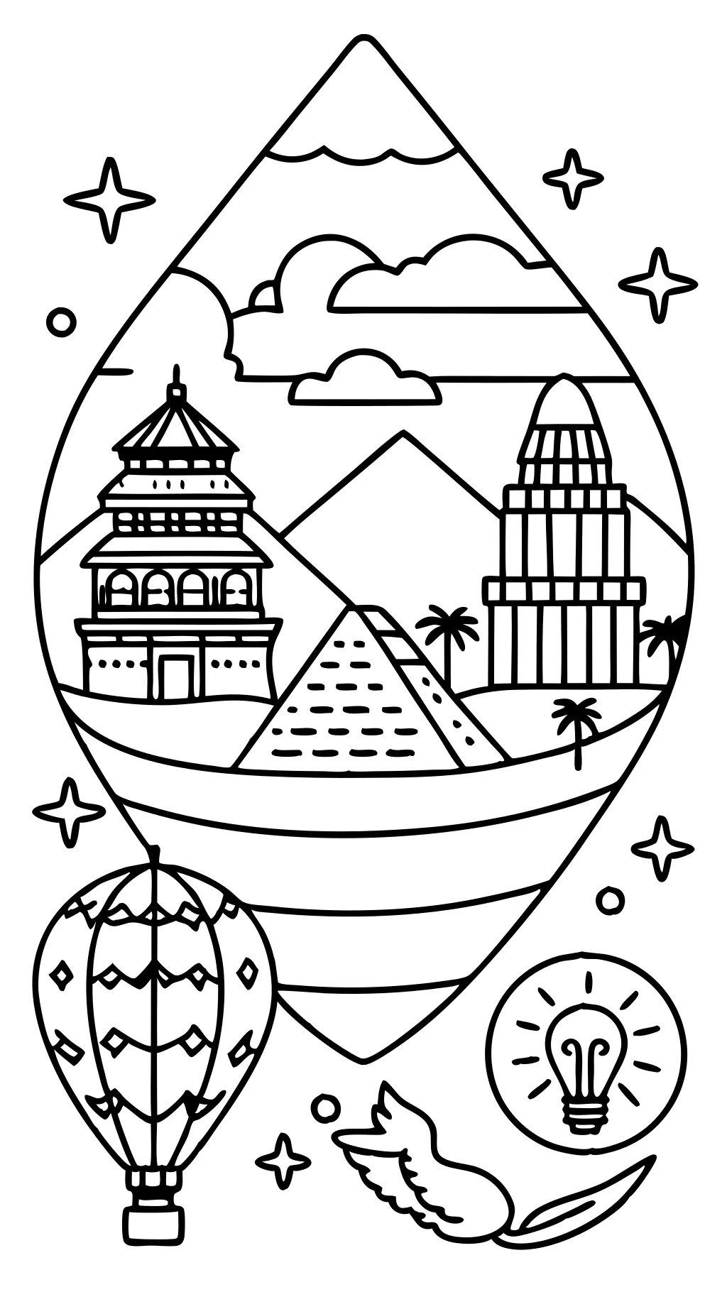 travel coloring pages for adults